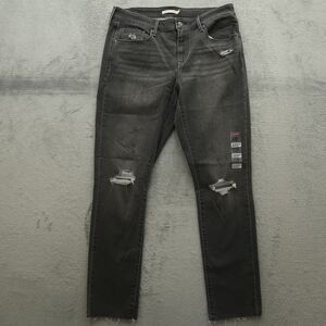 Levi's Jeans Women's Size 14M Gray Mid-Rise Classic Skinny 31" Inseam Distressed